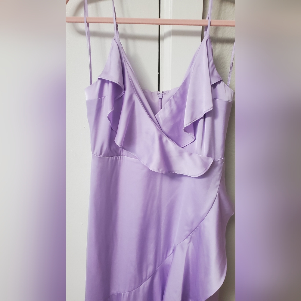 Express Lilac Asymmetrical Ruffle Dress - Picture 6 of 11